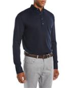 Men's Avon Silk-cotton Long-sleeve Polo