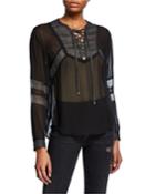 Plumetis Lace-up Metallic