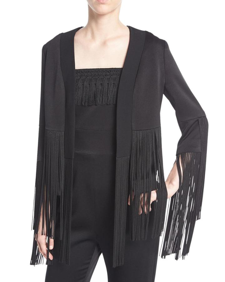 Cortado Fringe Satin Crepe Jacket