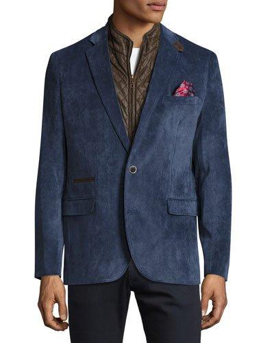 Corduroy Quilted Combo Blazer,