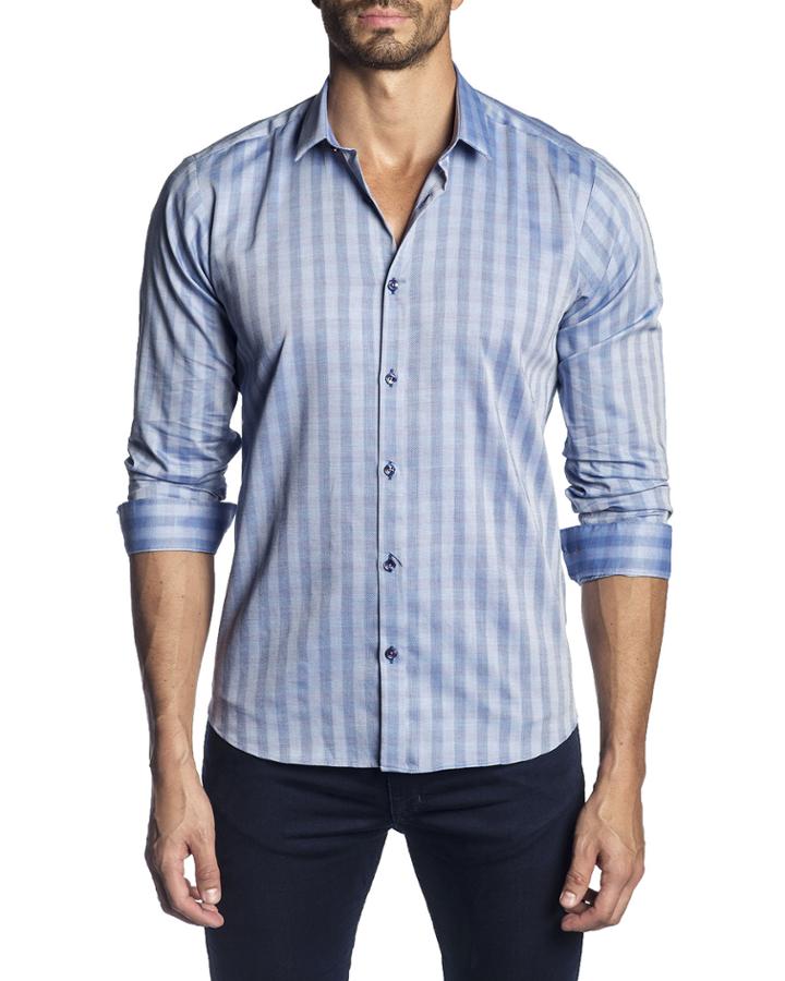 Men's Semi-fitted Washed-stripe Long-sleeve Button-down