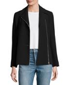 Asymmetric-zip Suiting Jacket, Black