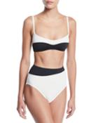 Colorblocked Bralette High-waist Two-piece Bikini