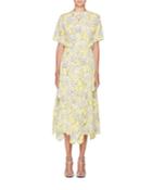 Floral-print Short-sleeve A-line