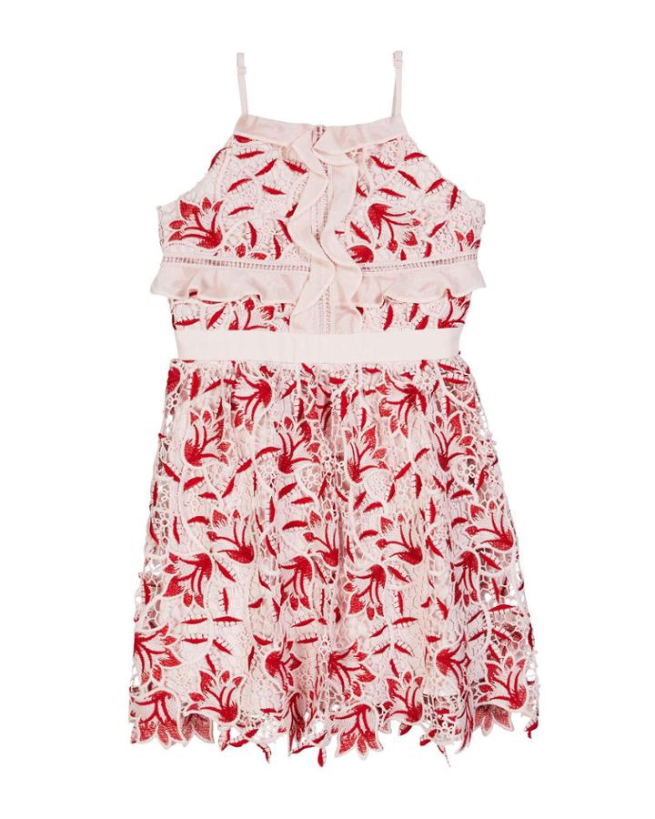 Milly Lace Ruffle Sleeveless Dress,