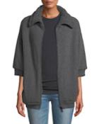 English Ribbed Zip-up Cashmere Cardigan