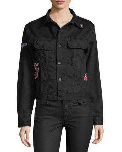 Comic Book Patched Denim Jacket