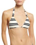 Bia Classic Striped Swim Top, White