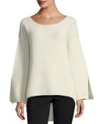 Cashmere Round-neck Bell-sleeve Pullover