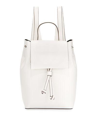 Carmen Faux-leather Backpack, White