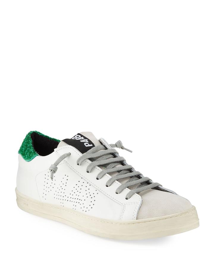 Mixed Leather Low-top