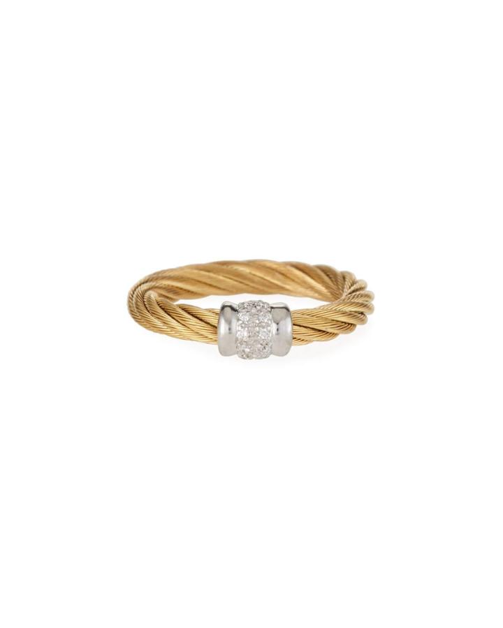 Classique Diamond Cable Ring, Golden