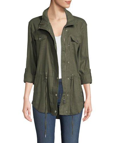 Linen-blend Anorak Jacket
