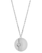 Estate 18k White Gold Love Pendant Necklace W/ Diamond