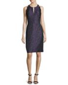 Halter-neck Sheath Dress, Violet/noir