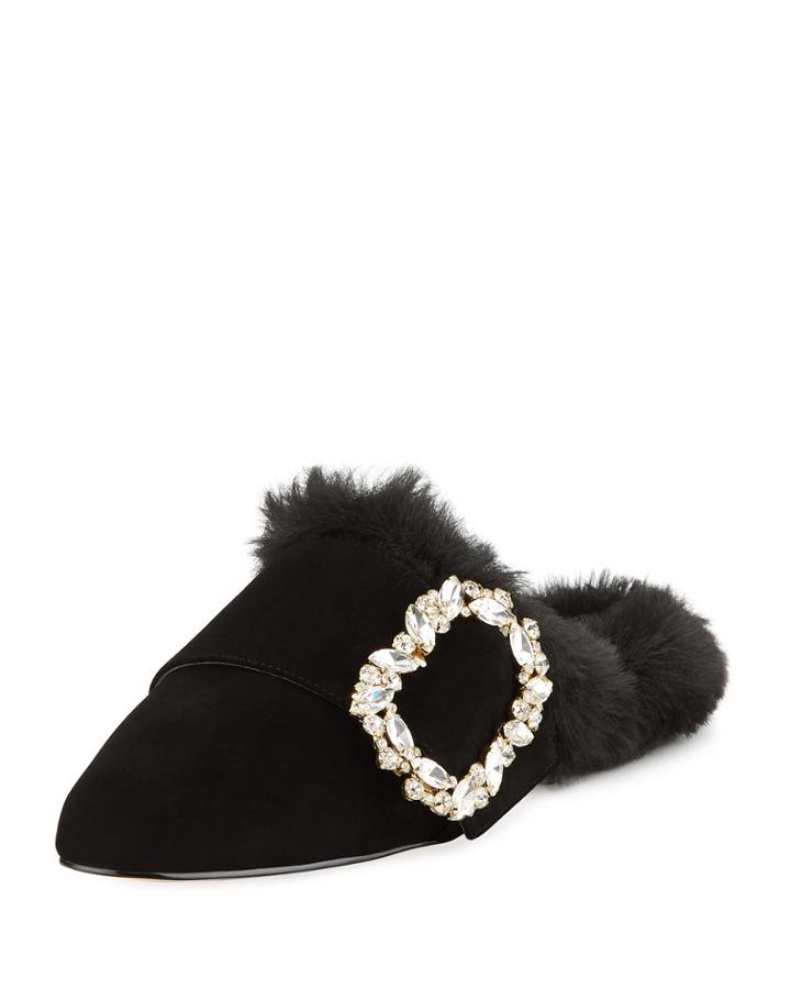 Lennox Mules With Fur Trim