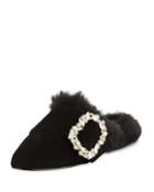 Lennox Mules With Fur Trim