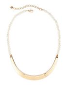 Golden Pearly Bar Collar Necklace