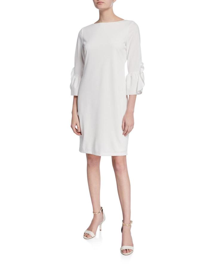 Shift Dress W/ Ruffle