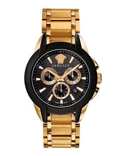 42mm Men's Character Chronograph Watch, Rose Golden/black