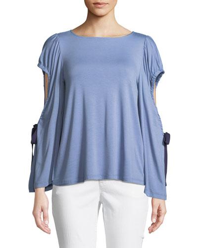 Flare-sleeve Cutout Top