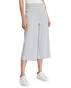 Cropped Stretch Interlock Wide-leg Pants