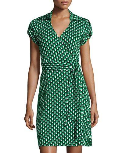 Jilda Two Dot-print Wrap Dress, Green