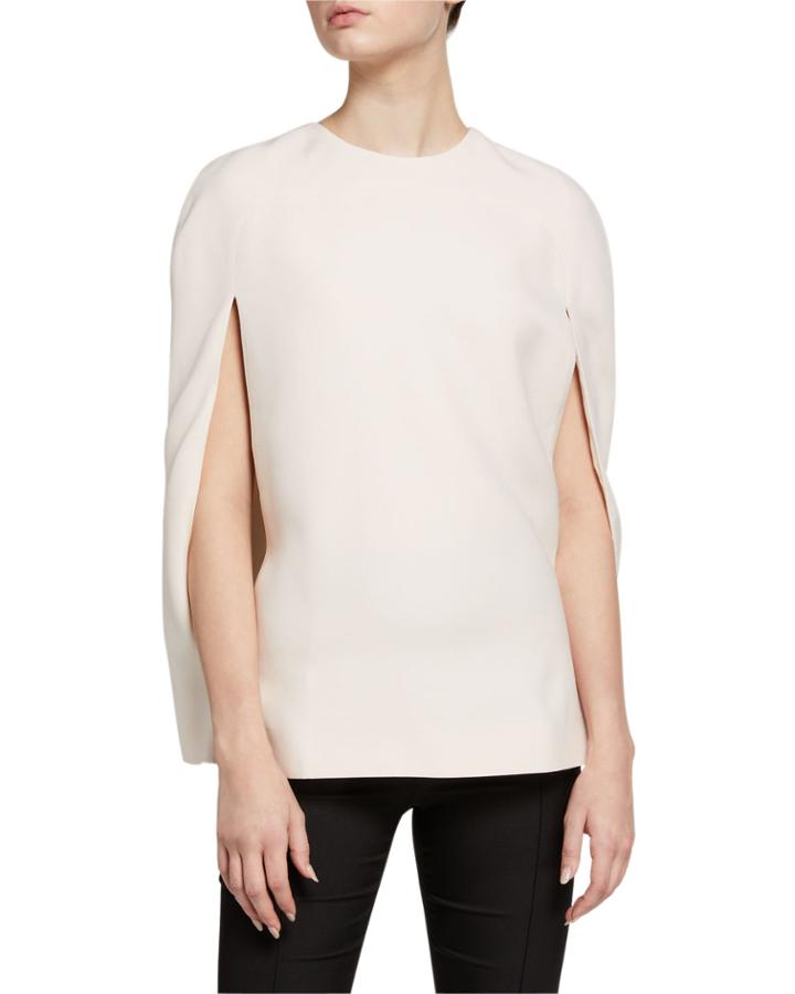Slit Sleeve Wool/silk Cape