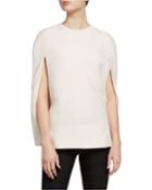 Slit Sleeve Wool/silk Cape