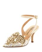 Rachel Anne Lace Embellished Pump