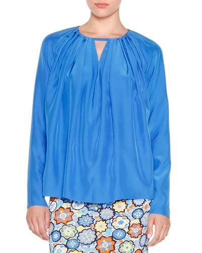 Long-sleeve Pleated Top,
