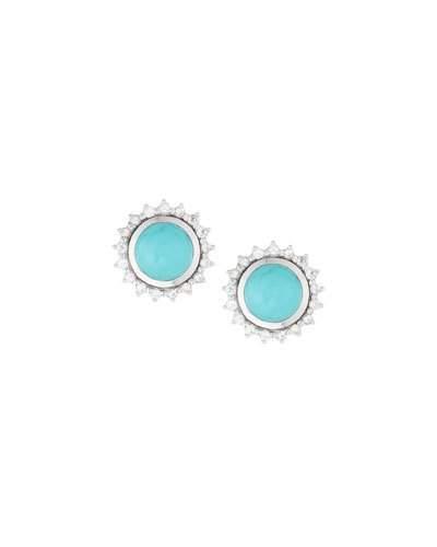 Marilyn Turquoise Button Earrings