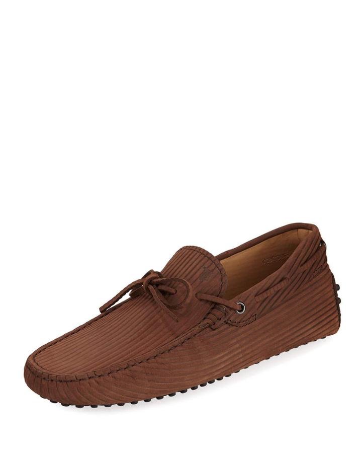 Men's Textured Nubuck Gommini Drivers