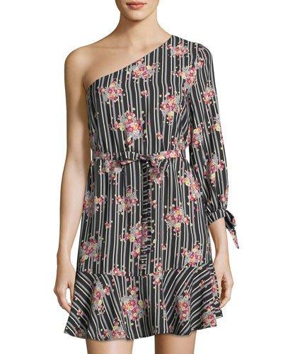 One-shoulder Print Dress