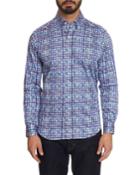 Men's Gavras Tailored-fit Floral Plaid