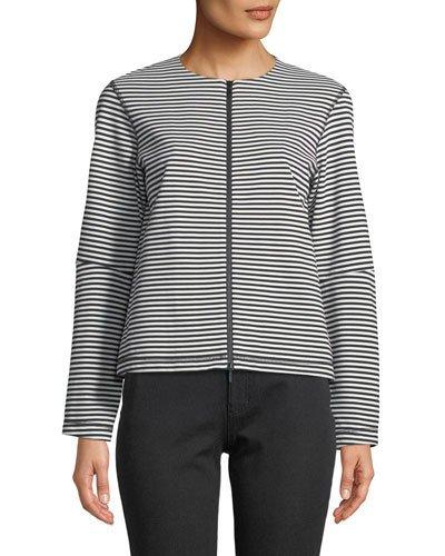 Vivienne Striped Zip-front Jersey Jacket