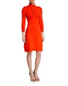 Frilled Dot-knit Dress