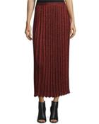 Pleated Metallic Midi