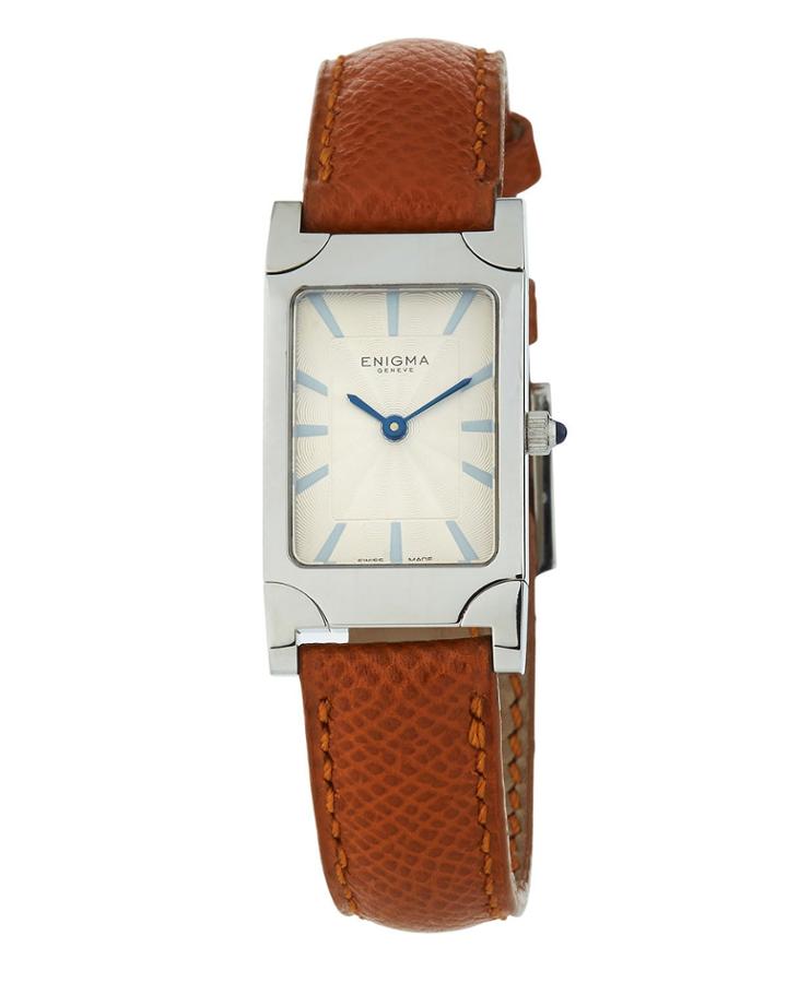 Rectangular Watch W/ Leather