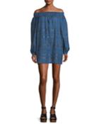 Embroidered Linen Off-the-shoulder