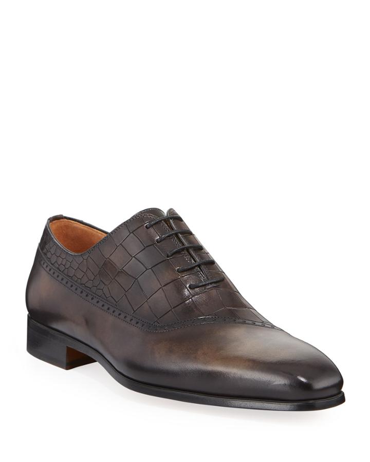 Men's Embossed Lace-up Dress
