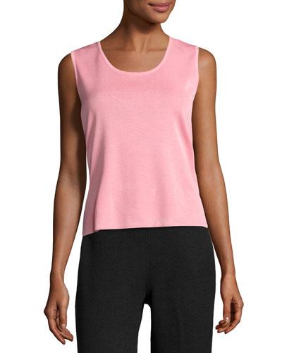 Scoop-neck Knit Tank, Flamingo