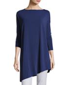 Crepe Jersey Asymmetrical Oversized Tunic, Delft