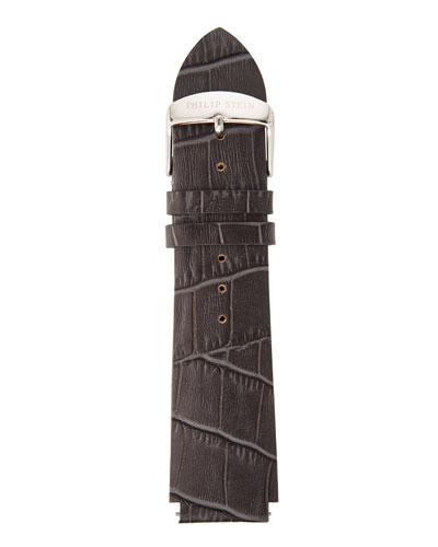 Alligator-embossed Leather Watch