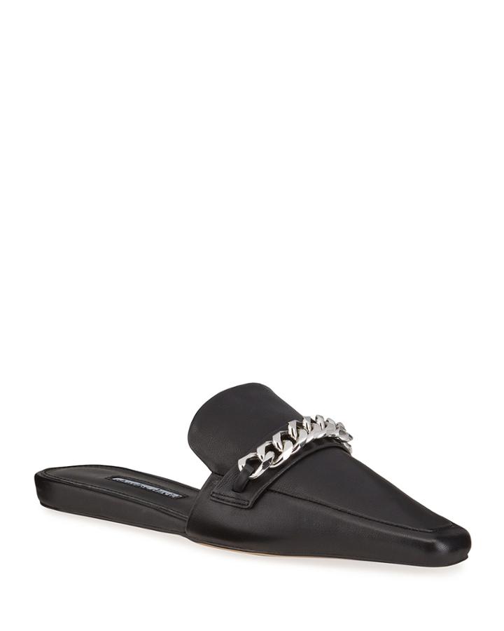 Chain-bit Leather Flat