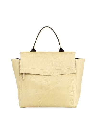 Bubble Leather Maxi Handbag, Cream