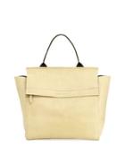 Bubble Leather Maxi Handbag, Cream