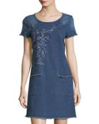 One-a-day Embroidered Denim Dress