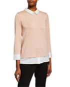 Pearlescent Sweater Twofer Top