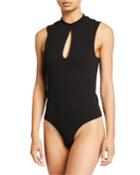 Front Keyhole Ribbed Bodysuit